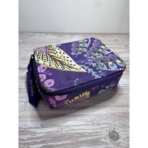 Vera Bradley Purple Patterned Pill Organizer Medicine 8 Days Travel Small